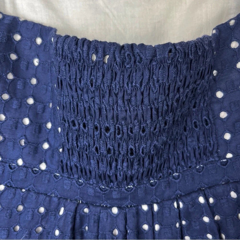 Lilly Pulitzer Navy Blue Polka Dot Bowen Lace Dress 100% Cotton Size 2 - Picture 5 of 13
